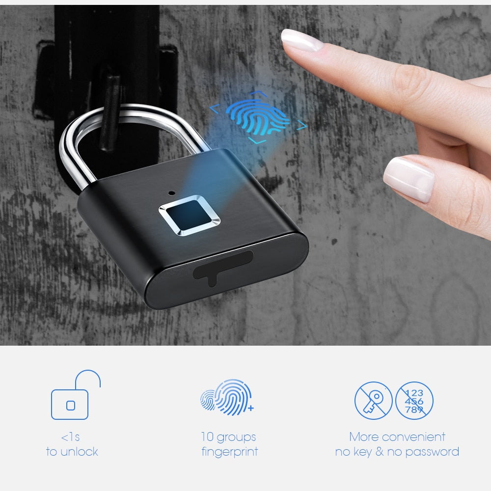 Keyless Fingerprint Smart Padlock - Crazi Deals