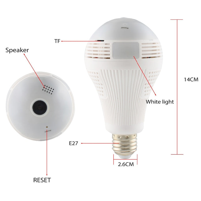 360 Degree LED Light 960P CCTV - Crazi Deals